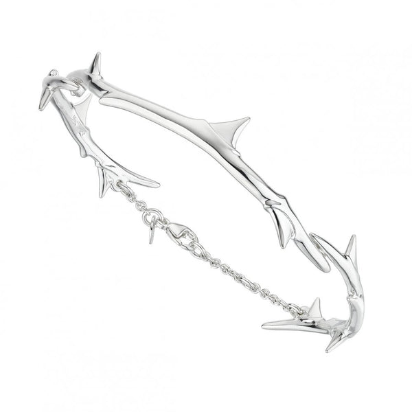 Rose Thorn Silver Station Bracelet
