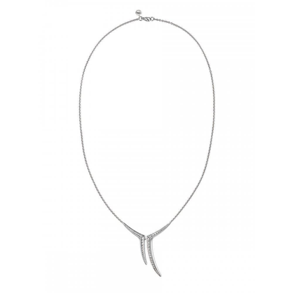 18ct White Gold Sabre Ariel Diamond Pendant & Necklace - 0.88ct