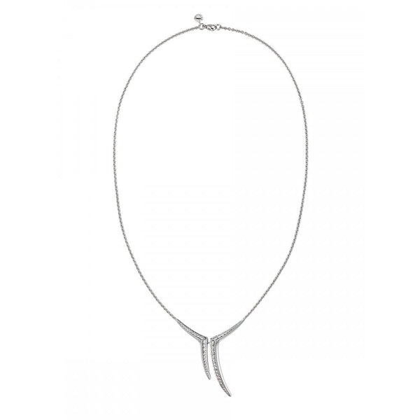 18ct White Gold Sabre Ariel Diamond Pendant & Necklace - 0.88ct