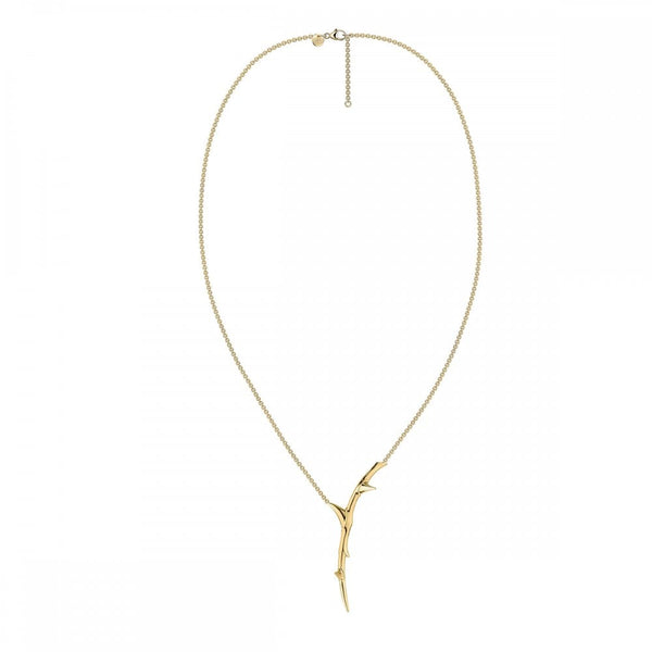 Rose Thorn Single Drop Pendant in Yellow Gold Vermeil
