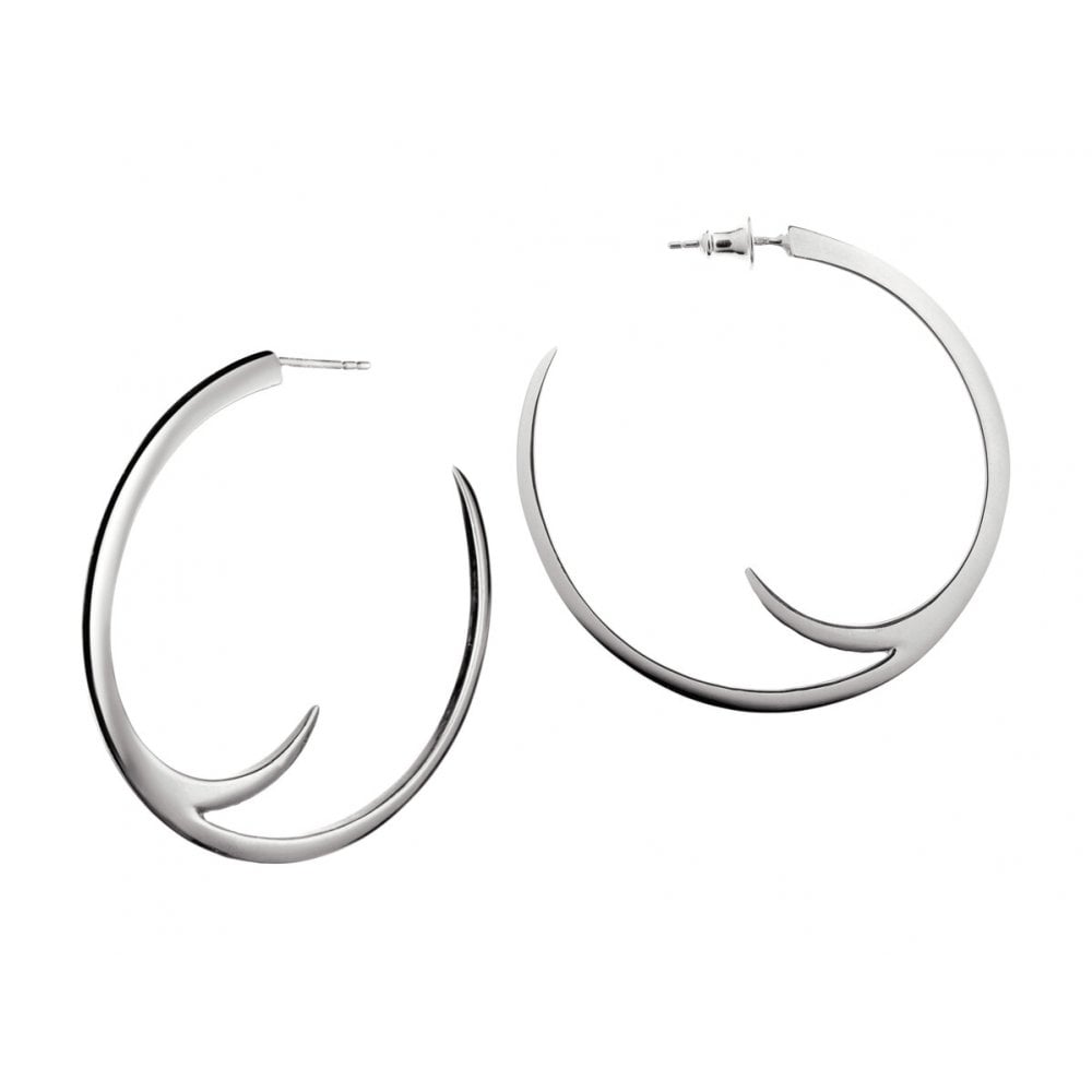 Talon Cat Claw Large Hoop Earrings - Silver