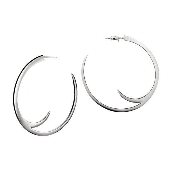 Talon Cat Claw Large Hoop Earrings - Silver