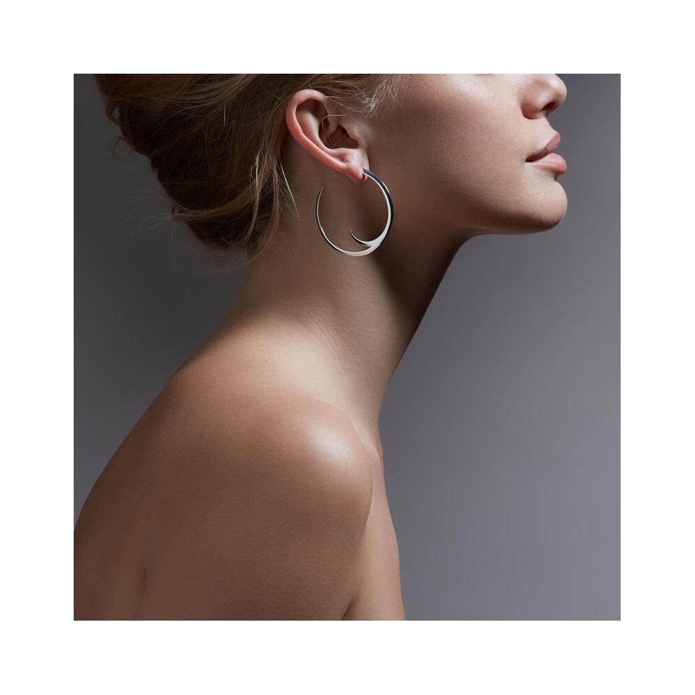 Talon Cat Claw Large Hoop Earrings - Silver