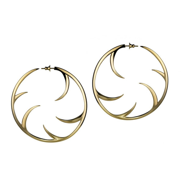 Talon Statement Cat Claw Hoop Earrings - Yellow Gold Vermeil