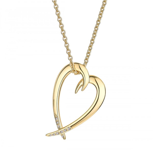 Hook Heart Pendant - Yellow Gold Vermeil & Diamond