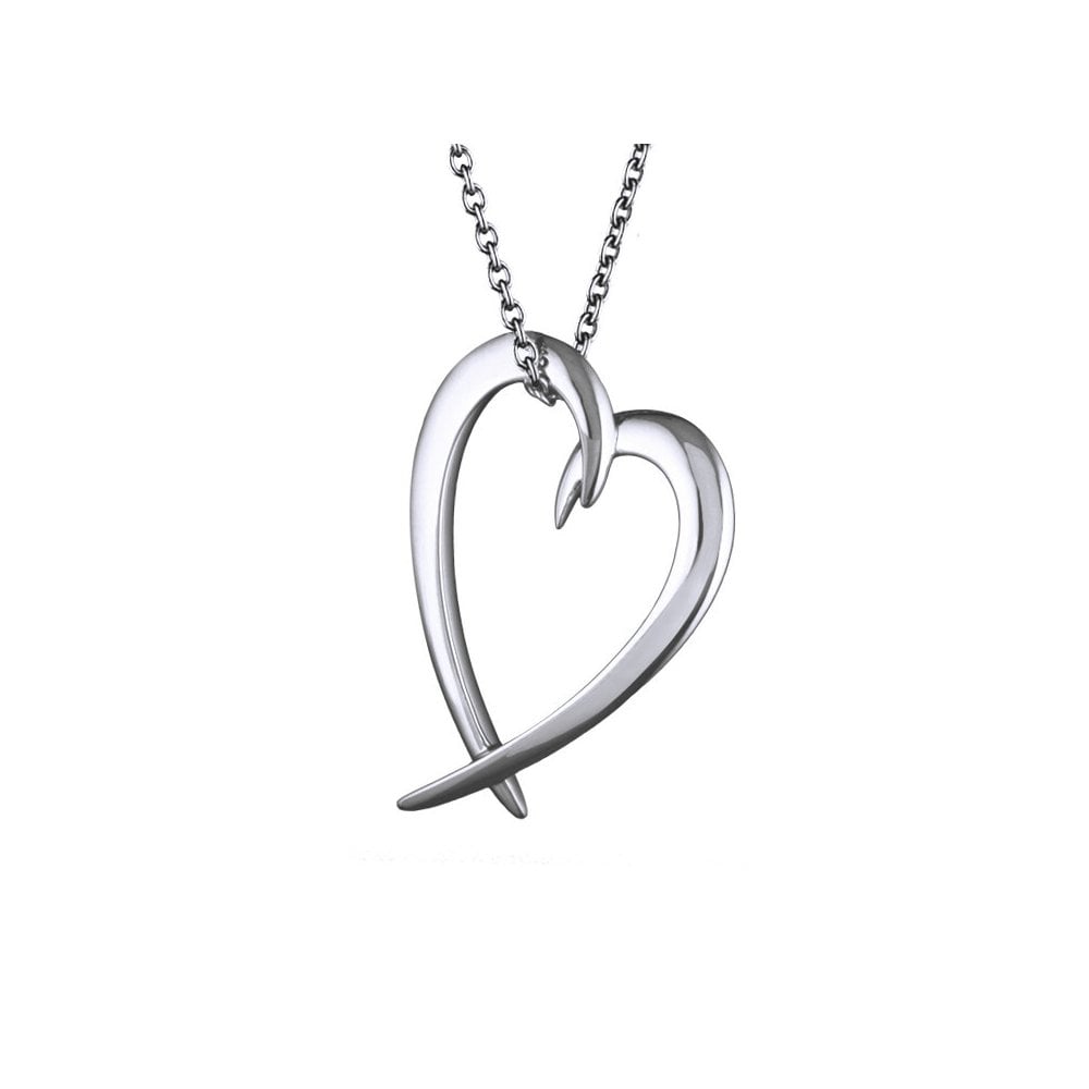 Hook Heart Pendant - Silver
