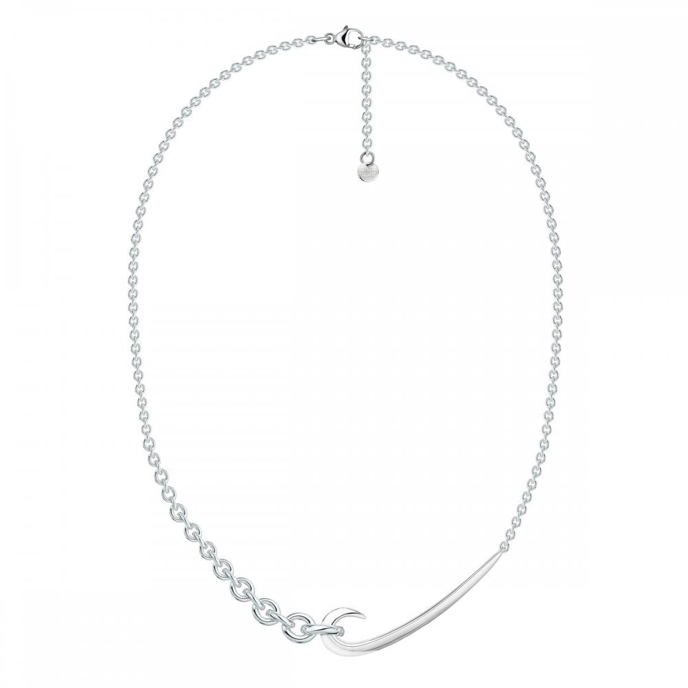 Hook Chain Choker Pendant - Silver