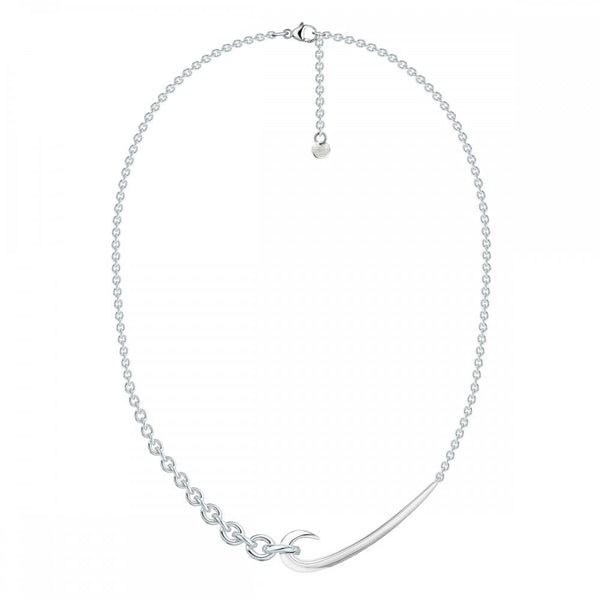 Hook Chain Choker Pendant - Silver