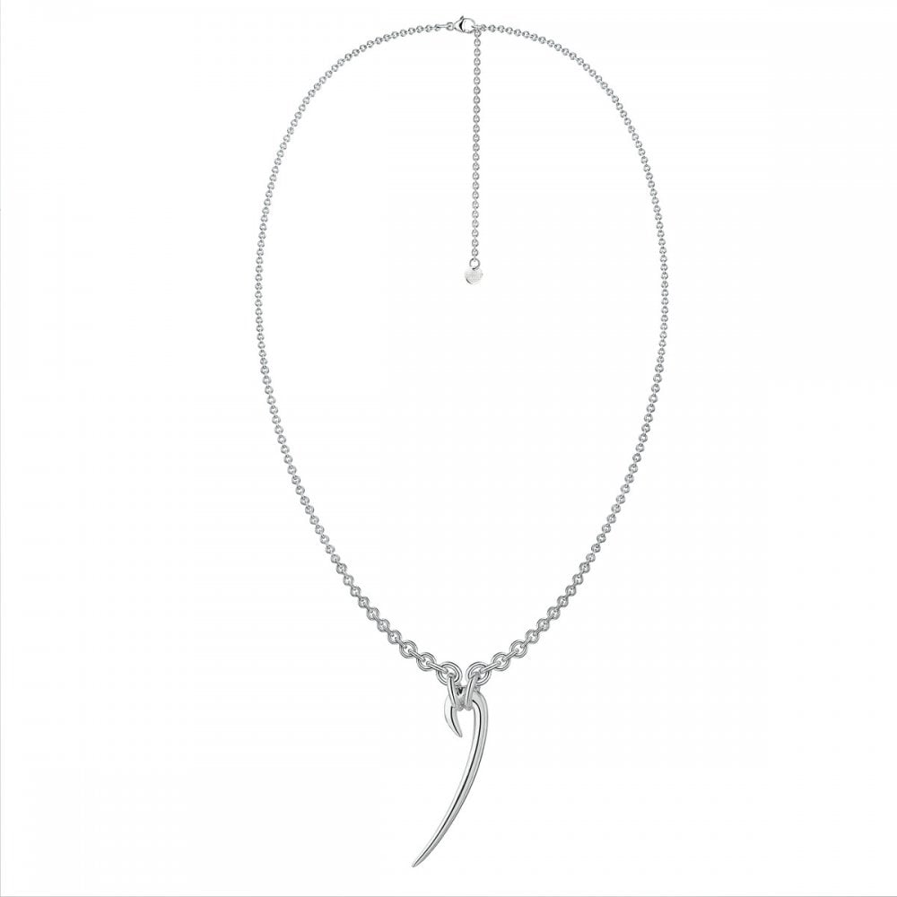 Hook Drop Necklace - Silver