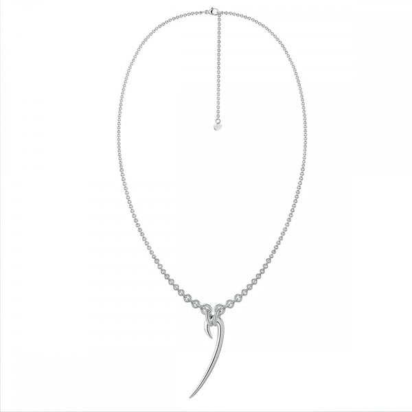 Hook Drop Necklace - Silver