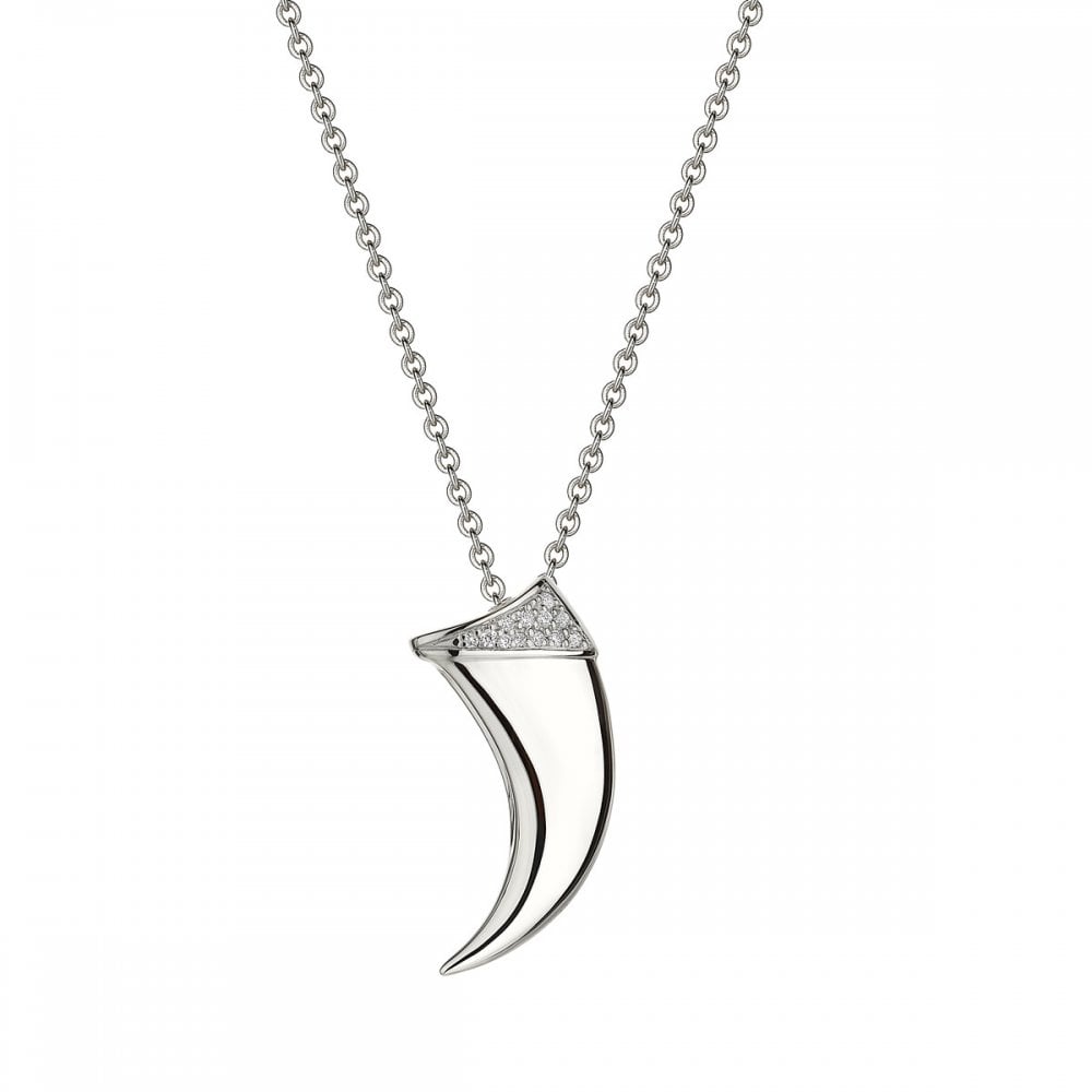 925 Silver Diamond Talon Pendant & Trace Necklace - 24" - 0.11ct