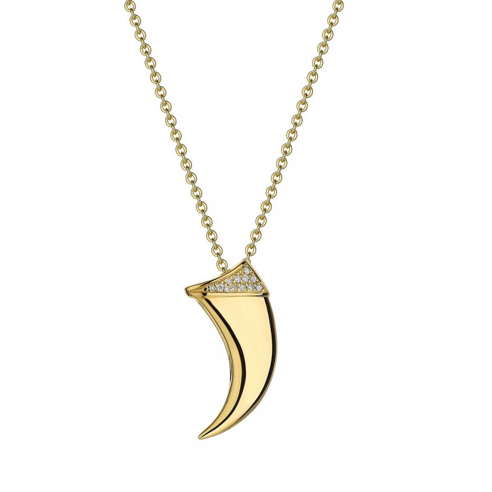 Yellow Gold Vermeil Diamond Claw Pendant