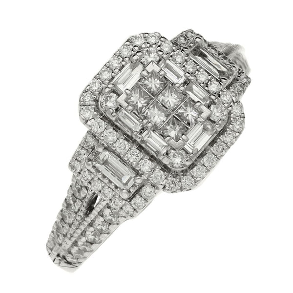 Ladies 18ct White Gold VERA WANG LOVE Diamond Ring - 0.95ct