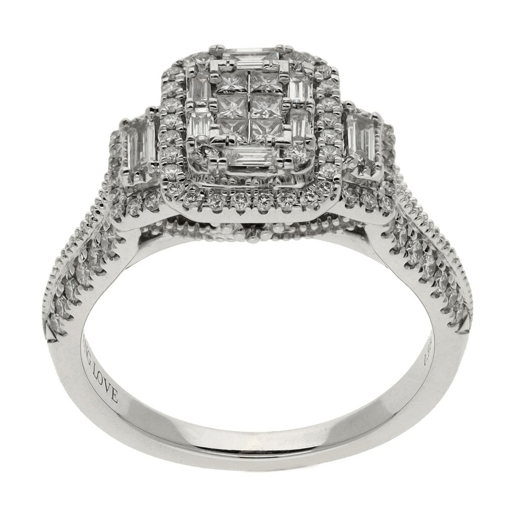 Ladies 18ct White Gold VERA WANG LOVE Diamond Ring - 0.95ct