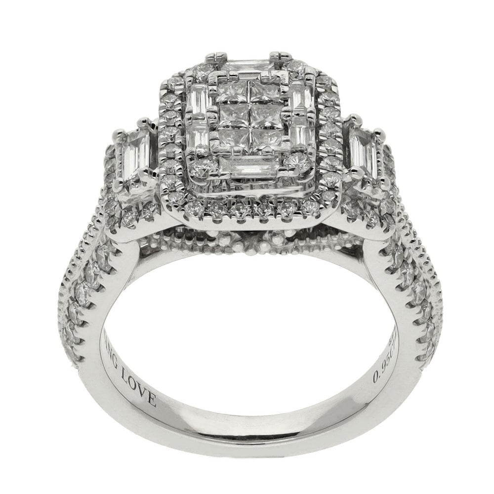 Ladies 18ct White Gold VERA WANG LOVE Diamond Ring - 0.95ct
