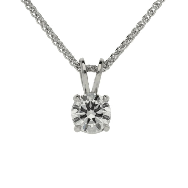 0.50ct White Gold Certified Diamond Pendant & Chain - G/VS2