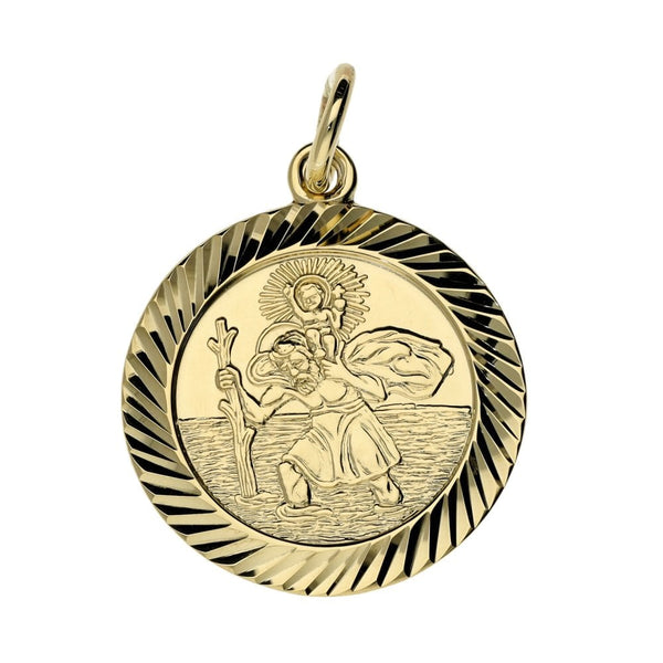 9ct Yellow Gold St. Christopher Pendant - 21x21mm - 3.5g
