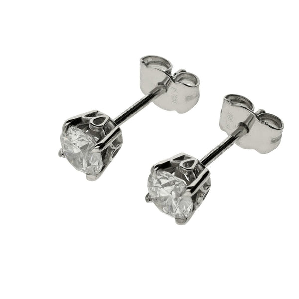 1.08ct Platinum Certified Diamond Stud Earrings - D/VS1