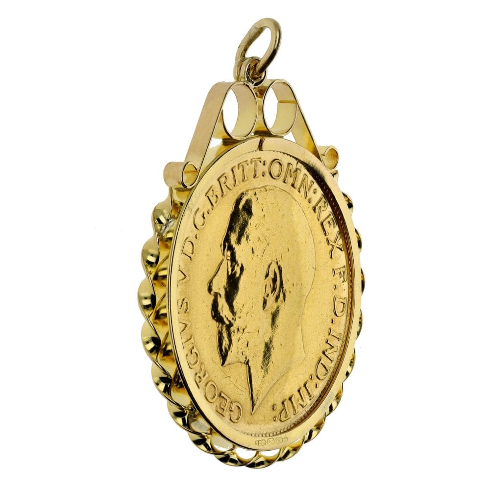 1914 Yellow Gold Full Sovereign Coin Pendant - 9.1g