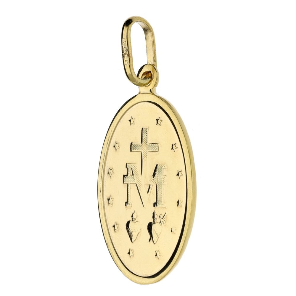 9ct Yellow Gold Miraculous Medal - 13x19mm - 2.4g