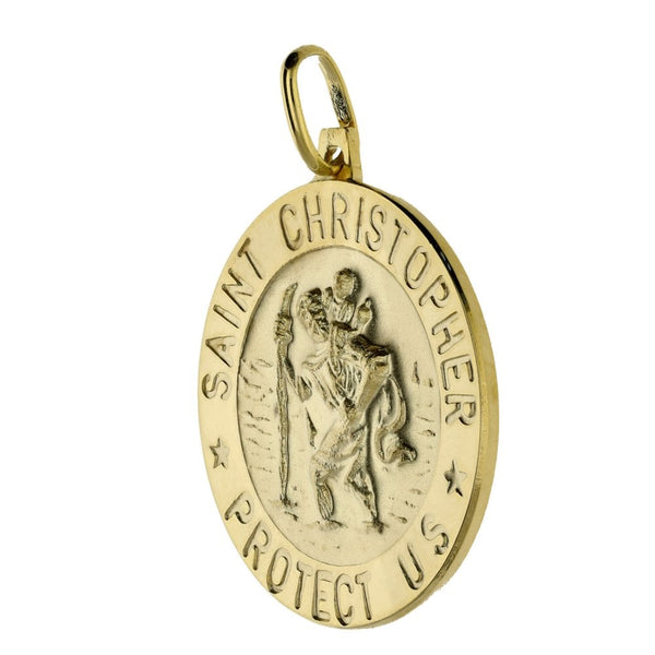 9ct Yellow Gold St. Christopher Pendant - 24x24mm - 5.4g