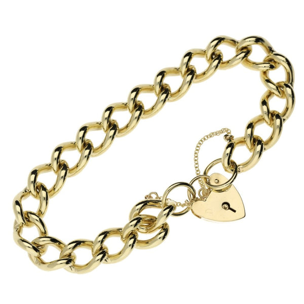 Ladies 9ct Yellow Gold Curb Bracelet - 56.3g