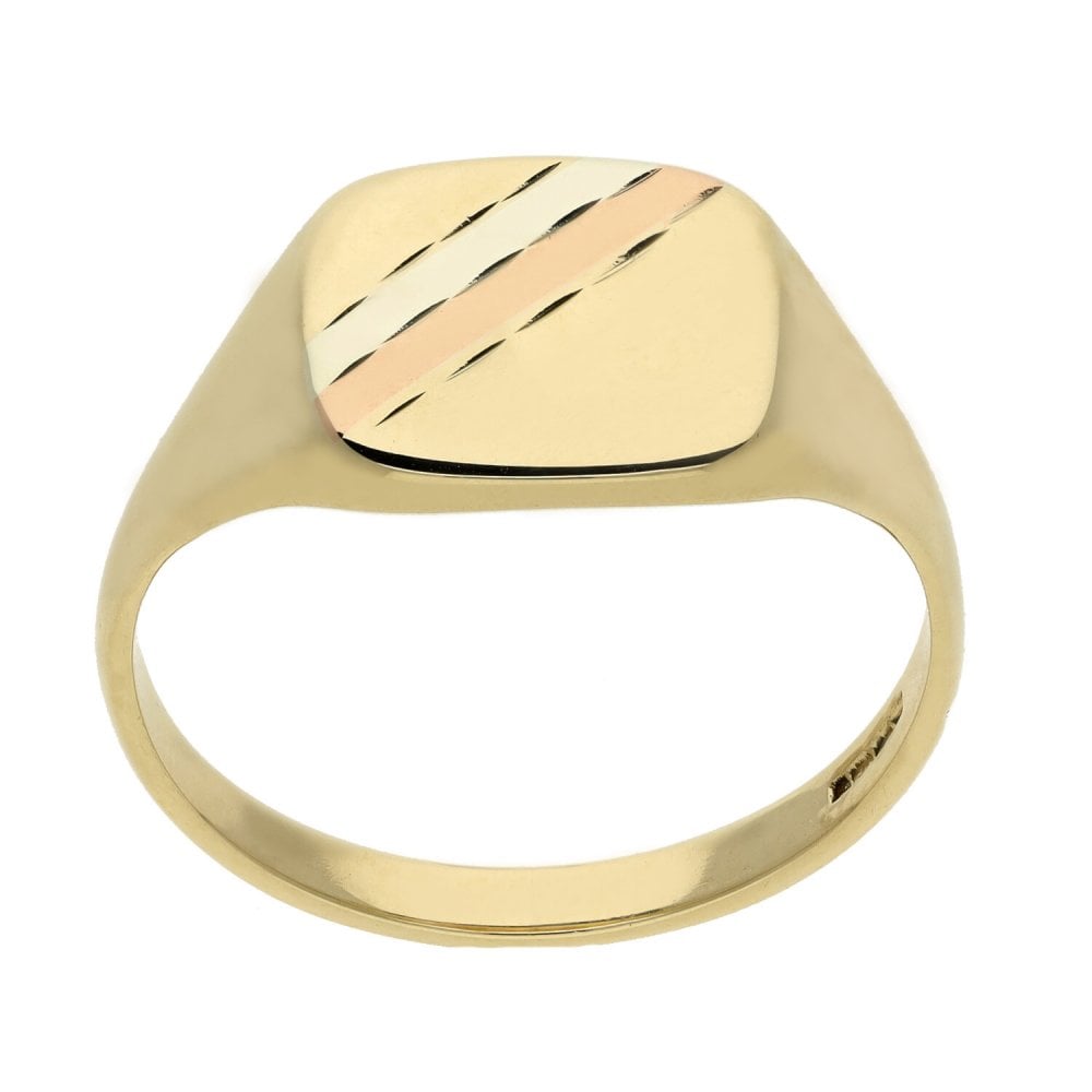 9ct Yellow Gold Square Top Signet Ring - Size U - 4.3g