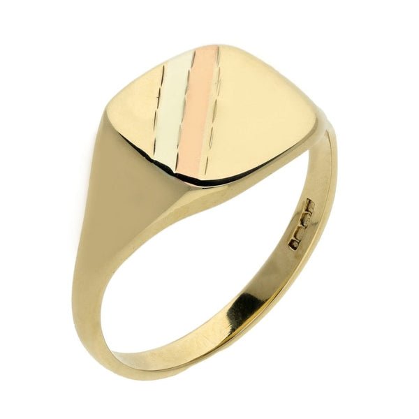 9ct Yellow Gold Square Top Signet Ring - Size U - 4.3g