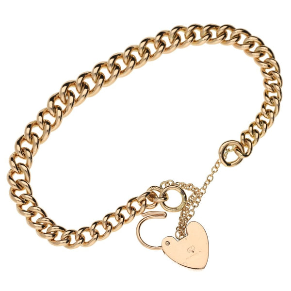 Ladies 9ct Rose Gold Curb Bracelet - 23.3g