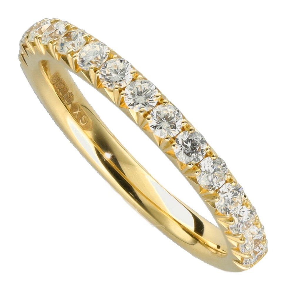 Ladies 18ct Yellow Gold 0.50ct Diamond Half Eternity Ring - G/SI