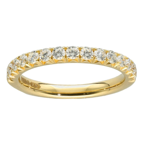Ladies 18ct Yellow Gold 0.50ct Diamond Half Eternity Ring - G/SI