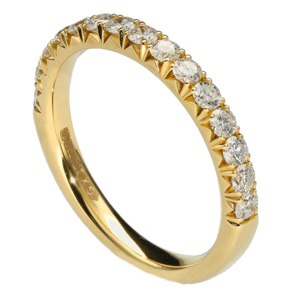 Ladies 18ct Yellow Gold 0.50ct Diamond Half Eternity Ring - G/SI