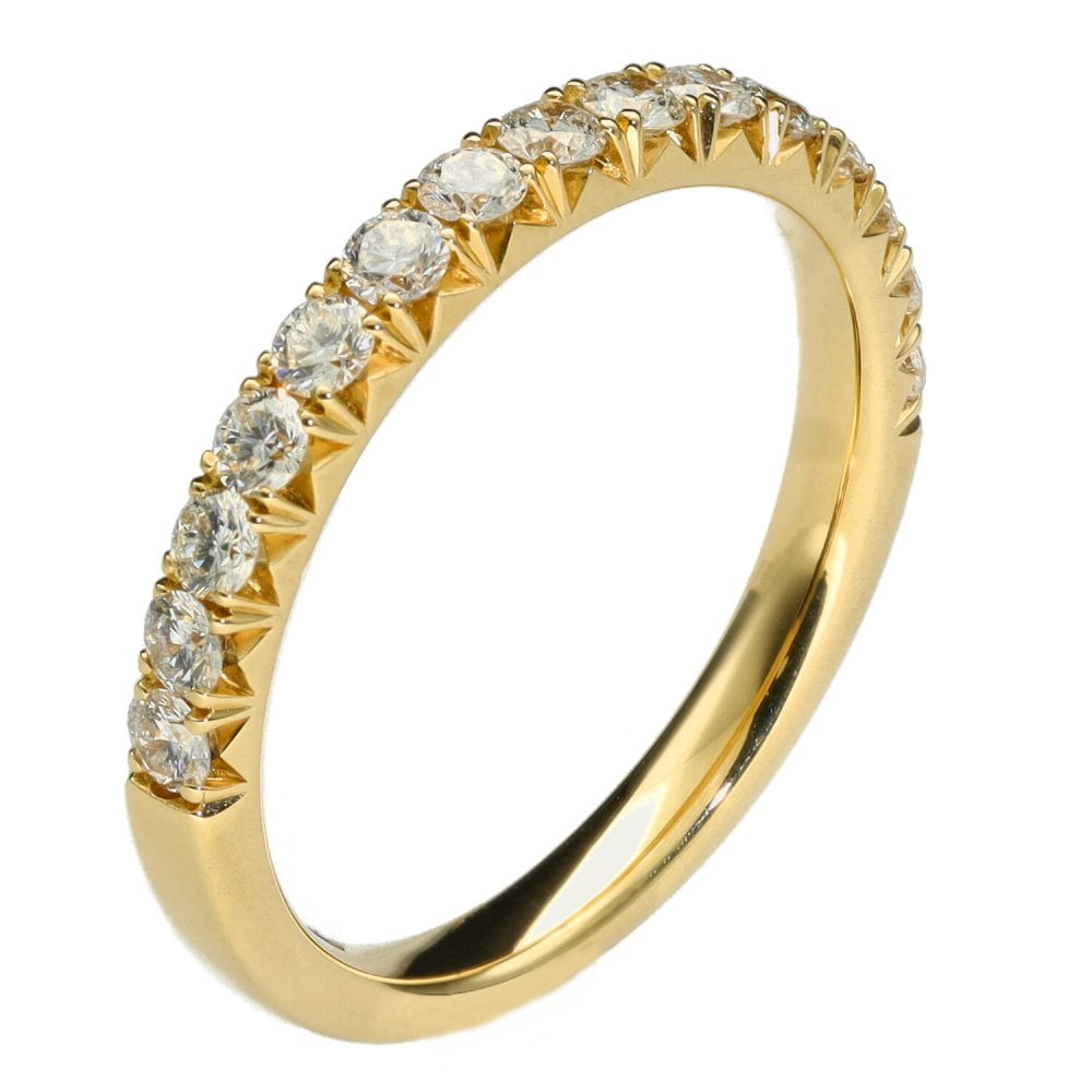 Ladies 18ct Yellow Gold 0.50ct Diamond Half Eternity Ring - G/SI