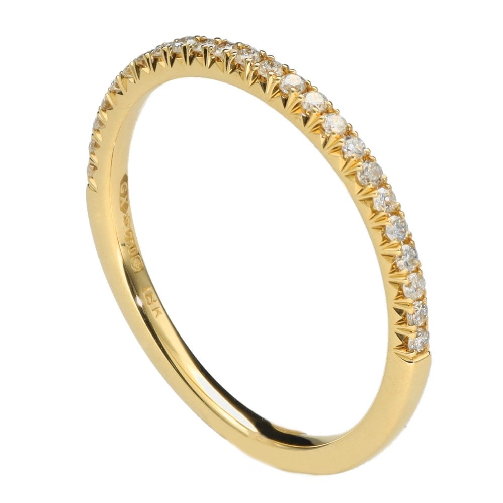 Ladies 18ct Yellow Gold 0.15ct Diamond Half Eternity Ring - G/SI