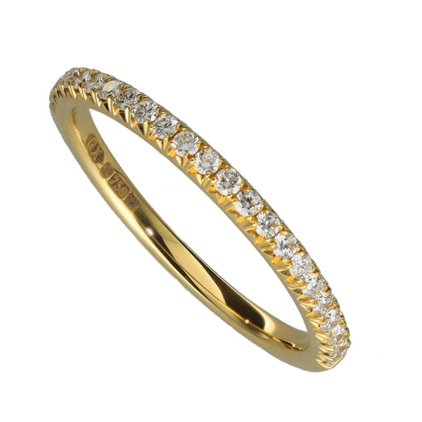Ladies 18ct Yellow Gold 0.25ct Diamond Half Eternity Ring - G/SI