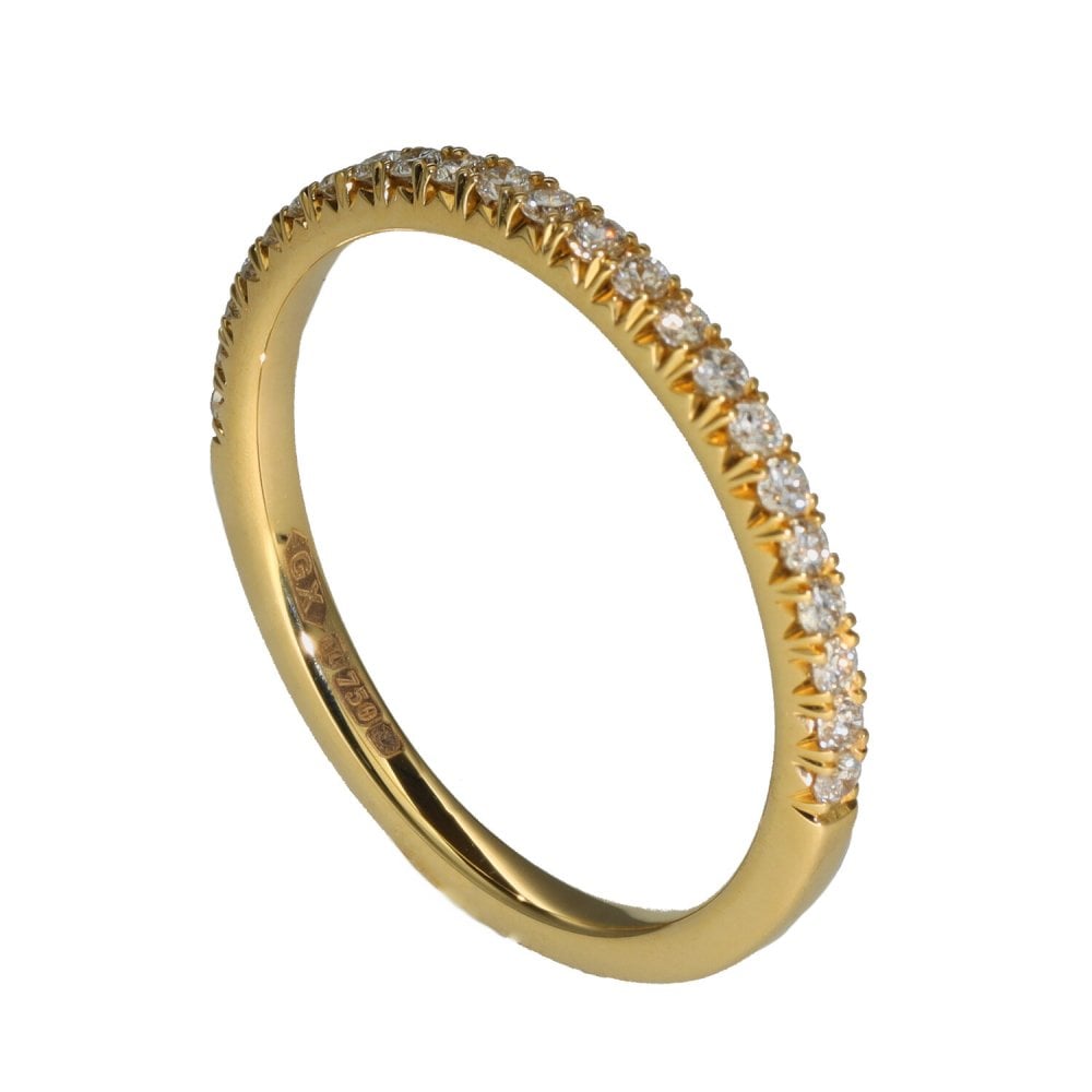 Ladies 18ct Yellow Gold 0.25ct Diamond Half Eternity Ring - G/SI