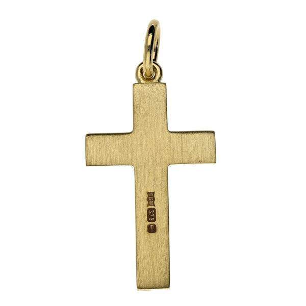 9ct Yellow Gold Plain Cross Pendant - 3.4g