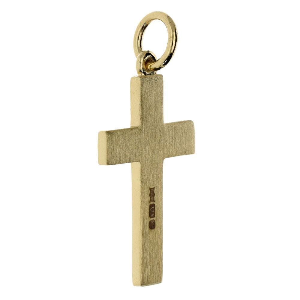 9ct Yellow Gold Plain Cross Pendant - 3.4g