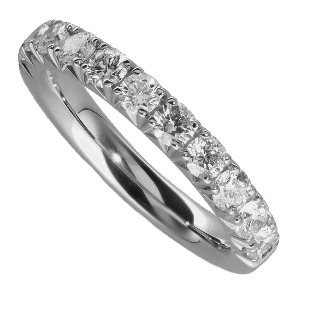 Ladies Platinum 1.00ct Diamond Half Eternity Ring - G/SI