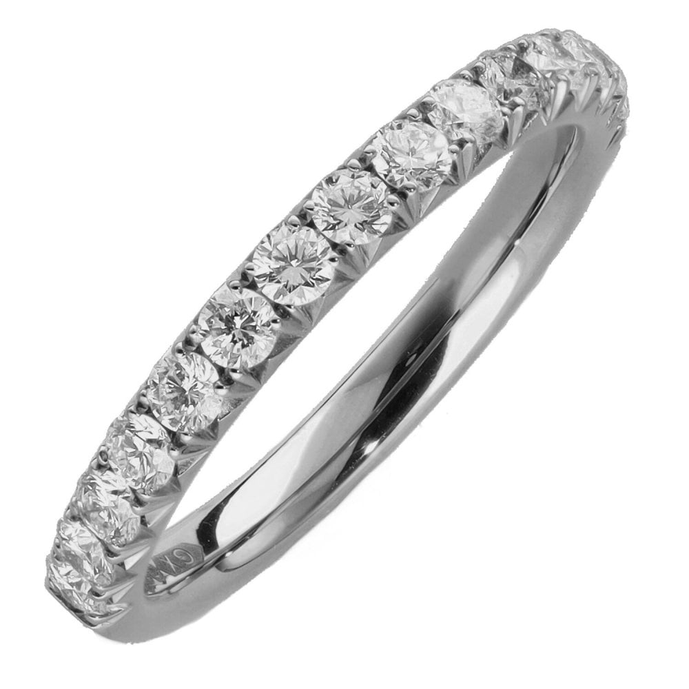 Ladies Platinum 0.50ct Diamond Half Eternity Ring - G/SI