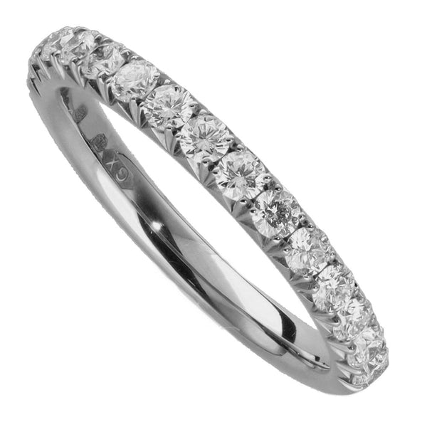 Ladies Platinum 0.50ct Diamond Half Eternity Ring - G/SI