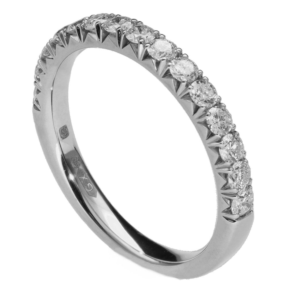 Ladies Platinum 0.50ct Diamond Half Eternity Ring - G/SI