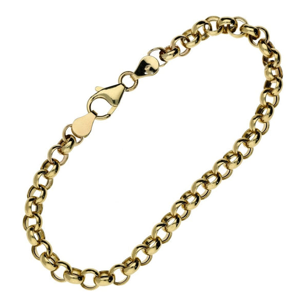 9ct Yellow Gold Hollow 7.5" Belcher Bracelet - 6.0g