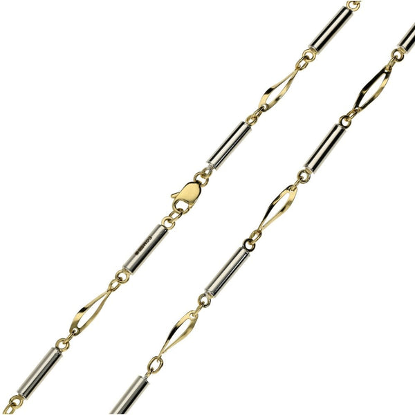 9ct White & Yellow Gold 18" Necklace - 7.2g
