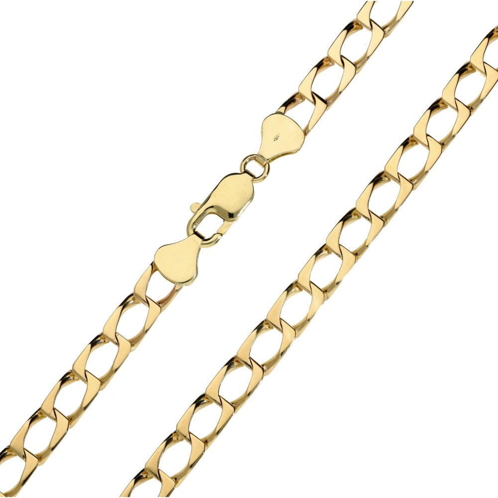9ct Yellow Gold 24" Square Link Curb Chain - 38.3g
