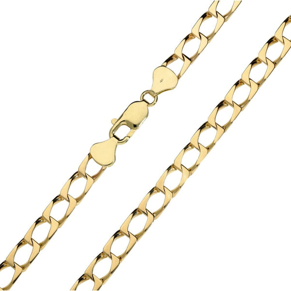 9ct Yellow Gold 24" Square Link Curb Chain - 38.3g