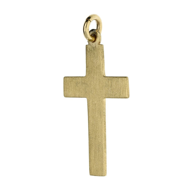 9ct Yellow Gold Plain Cross Pendant - 15x28x1mm -  1.7g