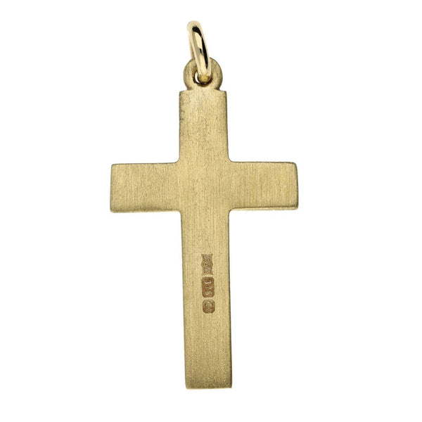 9ct Yellow Gold Plain Cross Pendant - 15x28x1mm -  1.7g