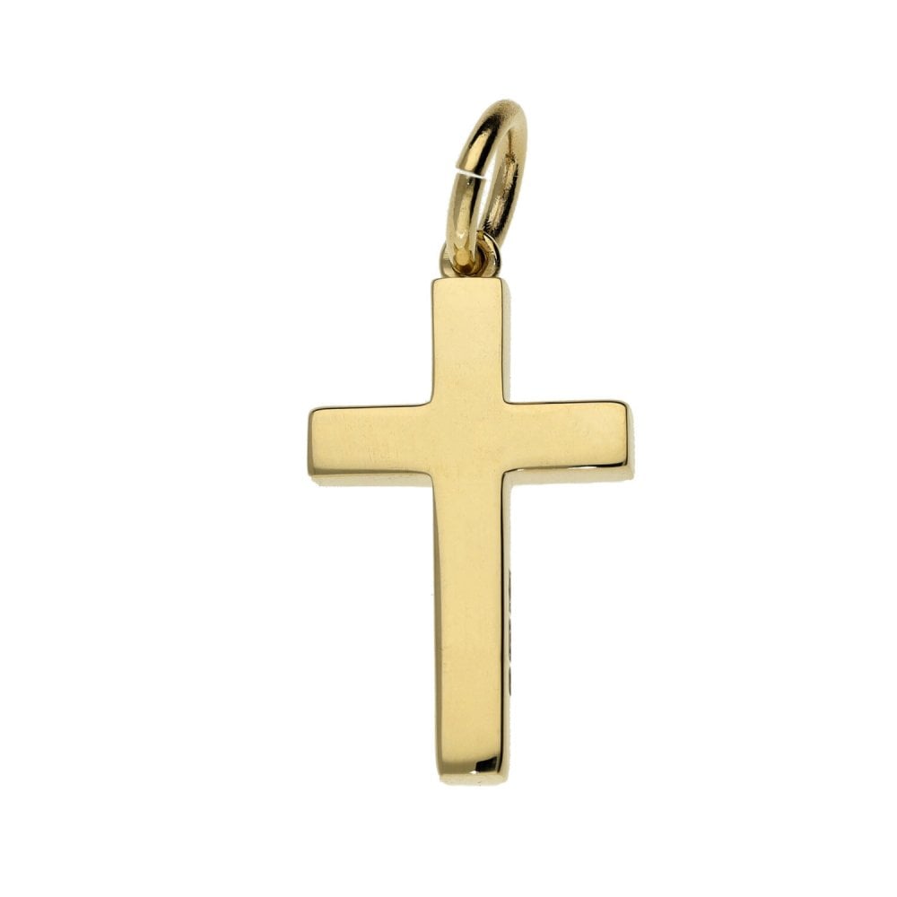 9ct Yellow Gold Plain Block Cross - 13x22x3mm - 2.9g