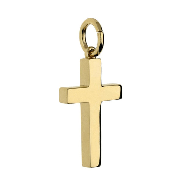 9ct Yellow Gold Plain Block Cross - 13x22x3mm - 2.9g